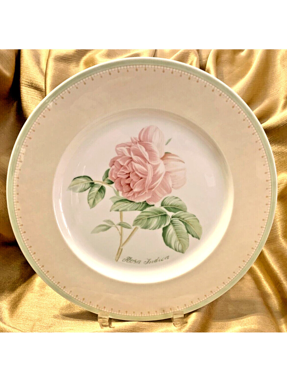 VTG Villeroy Boch FLOREA Chop Plate Round Platter 13" RARE PINK Rim GERMANY